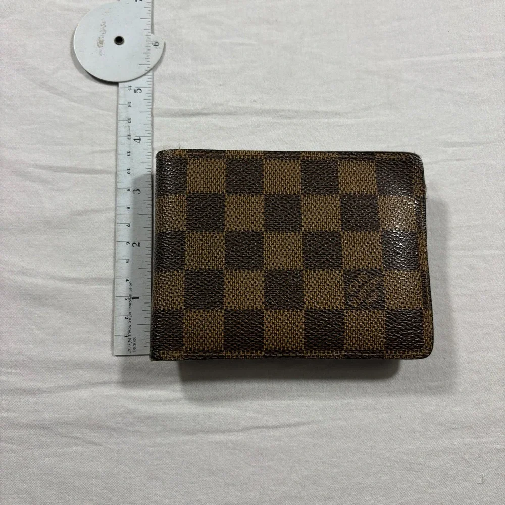 Authentic Louis‎ Vuitton Damier Ebene Canvas Bifold Wallet